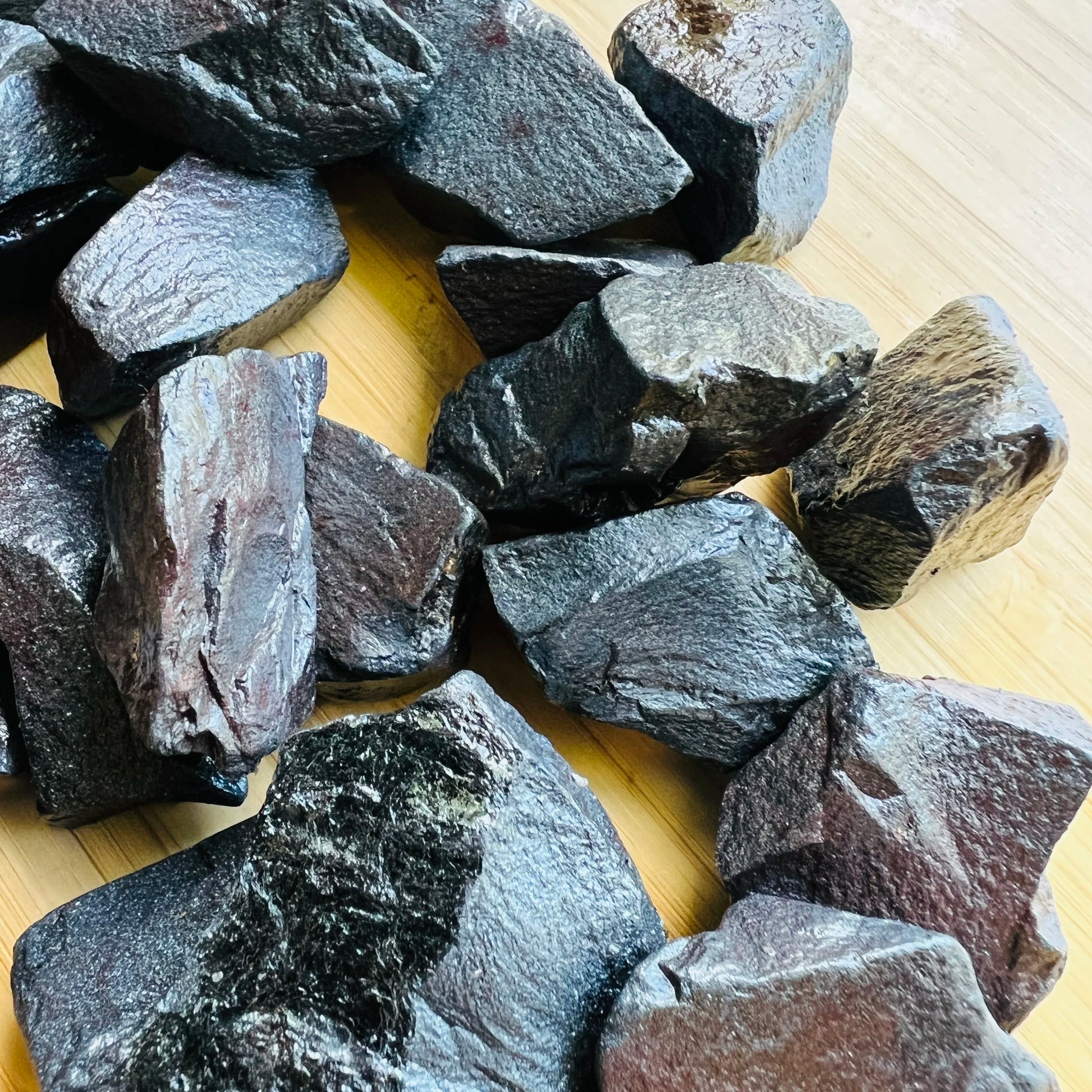 Alternate angle of Hematite raw stone, sourced from Brazil.