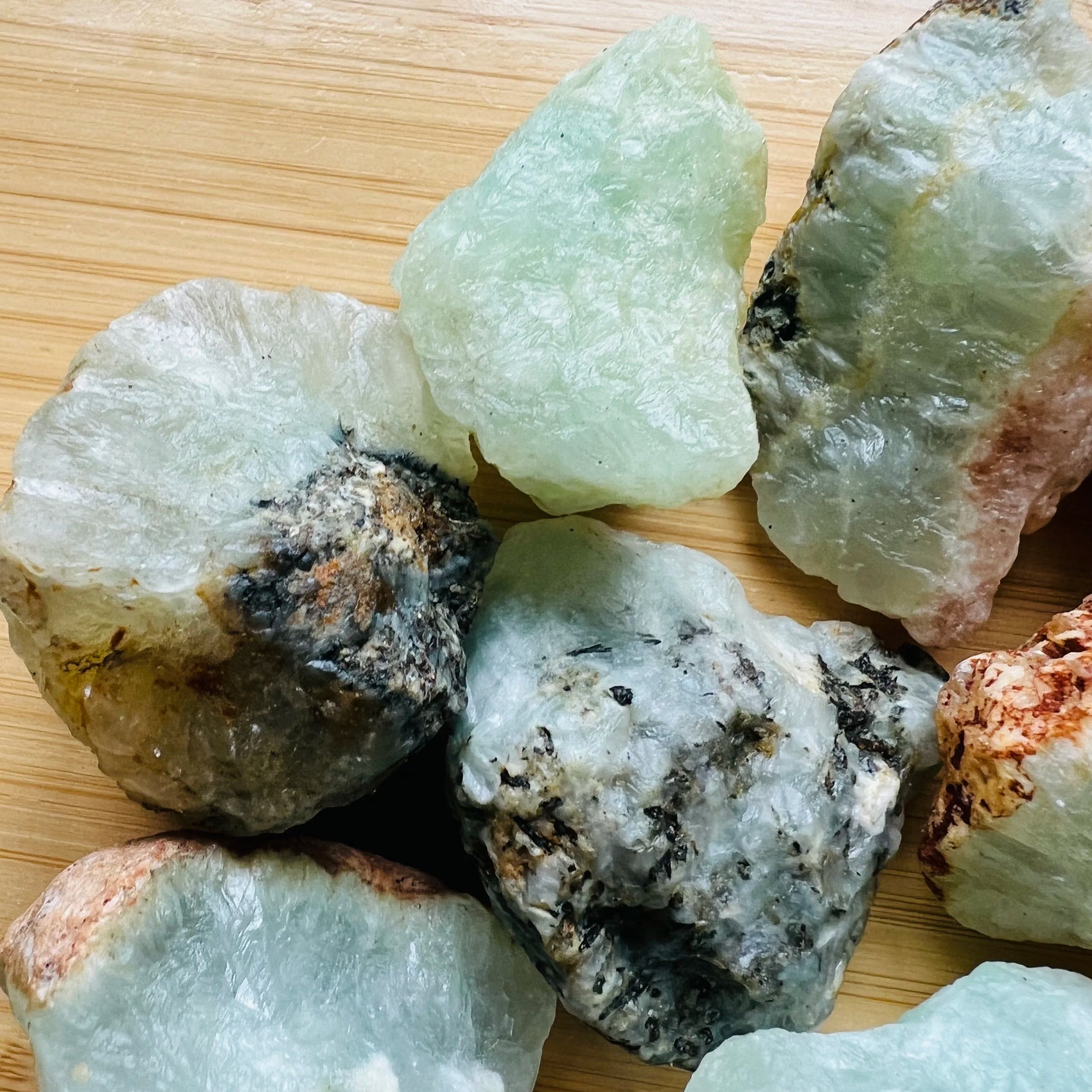 Bulk Prehnite raw stones from Namibia, Green, Yellow stones for Emotional Healing