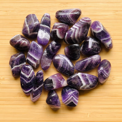 Ethically sourced Grade AA Chevron Amethyst tumbled stone from Copperbelt Province, Zambia at Beyond Bohemian