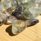 Looking down on Lodolite tumbled stone, hand-selected from Brazil, for Dreaming and Manifestation.