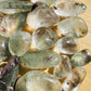 Close detail of Lodolite tumbled stone, sourced from Brazil.
