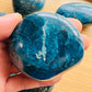 Detail shot of Grade AA Apatite palm stone under natural light