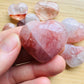 Full profile of Grade AA Fire Quartz heart ready to ship from Beyond Bohemian