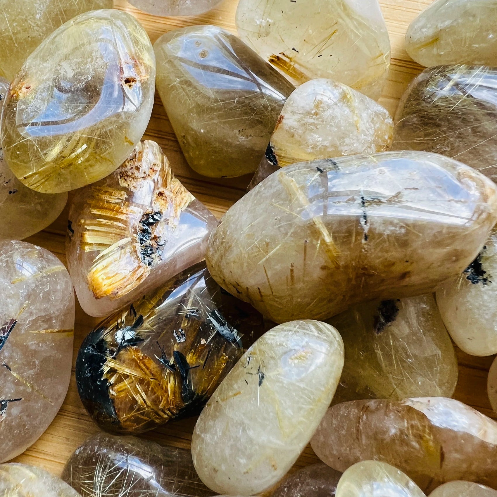 Full profile of Grade AAA Quartz tumbled stone ready to ship from Beyond Bohemian