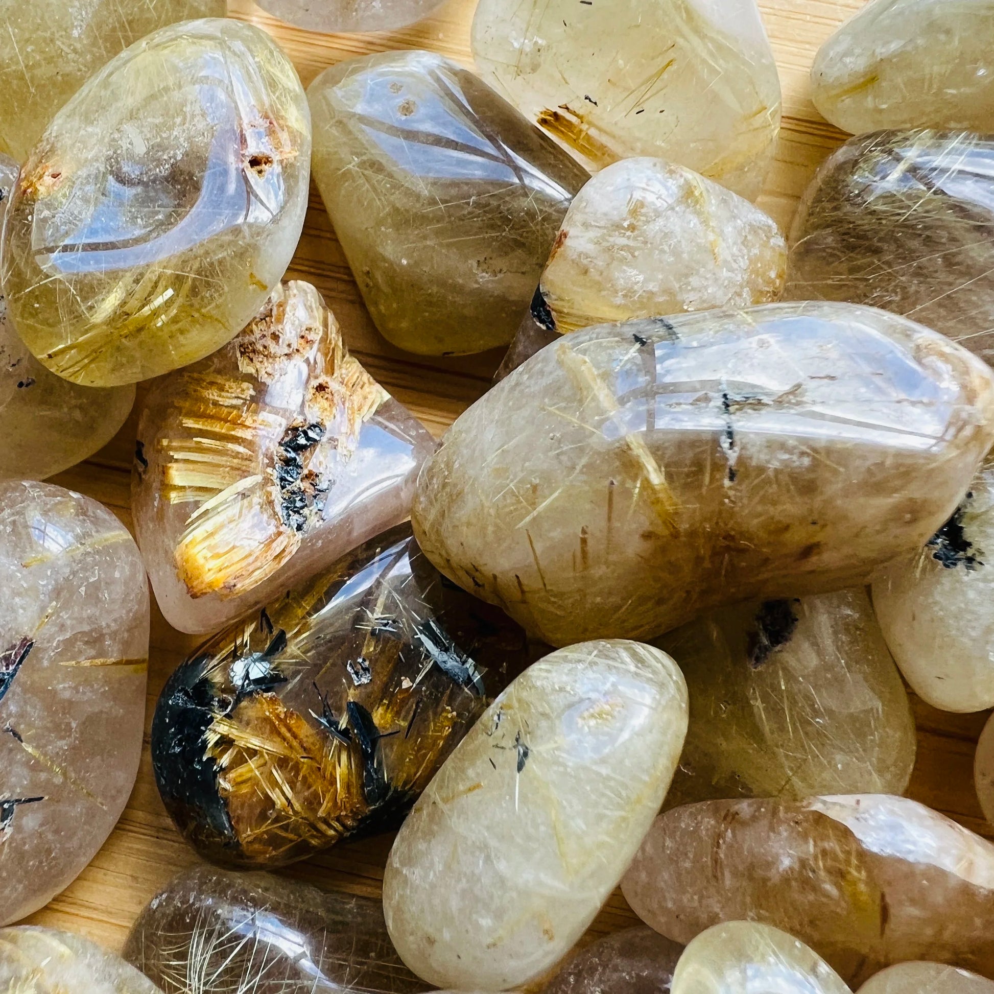 Full profile of Grade AAA Quartz tumbled stone ready to ship from Beyond Bohemian