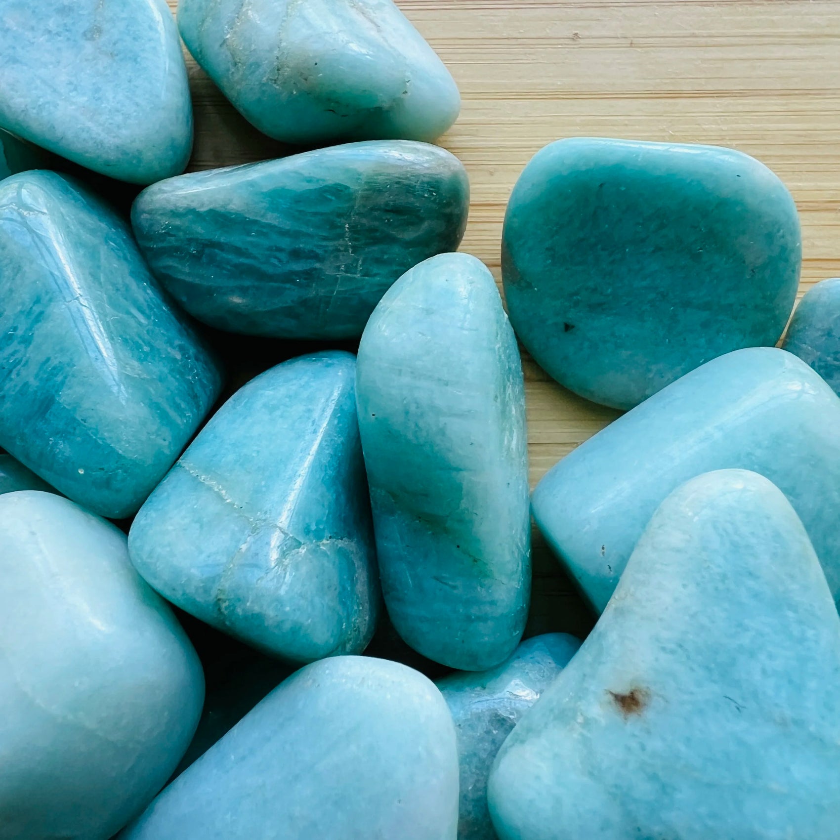 Amazonite tumbled stone in Blue, Green tones from Brazil for Emotional Healing and Stress Relief