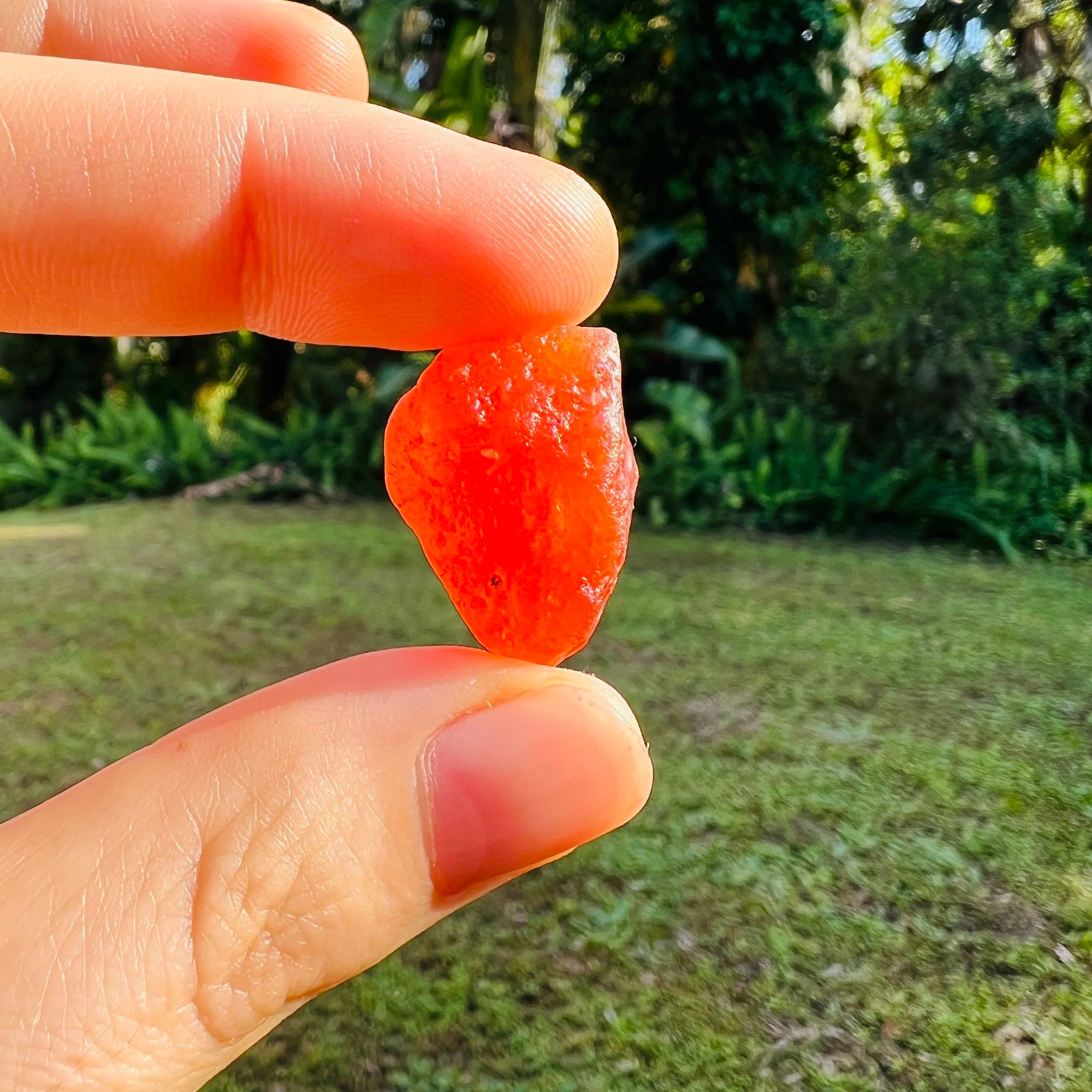 Carnelian raw stone with Orange, Red color, polished finish for mindful calm