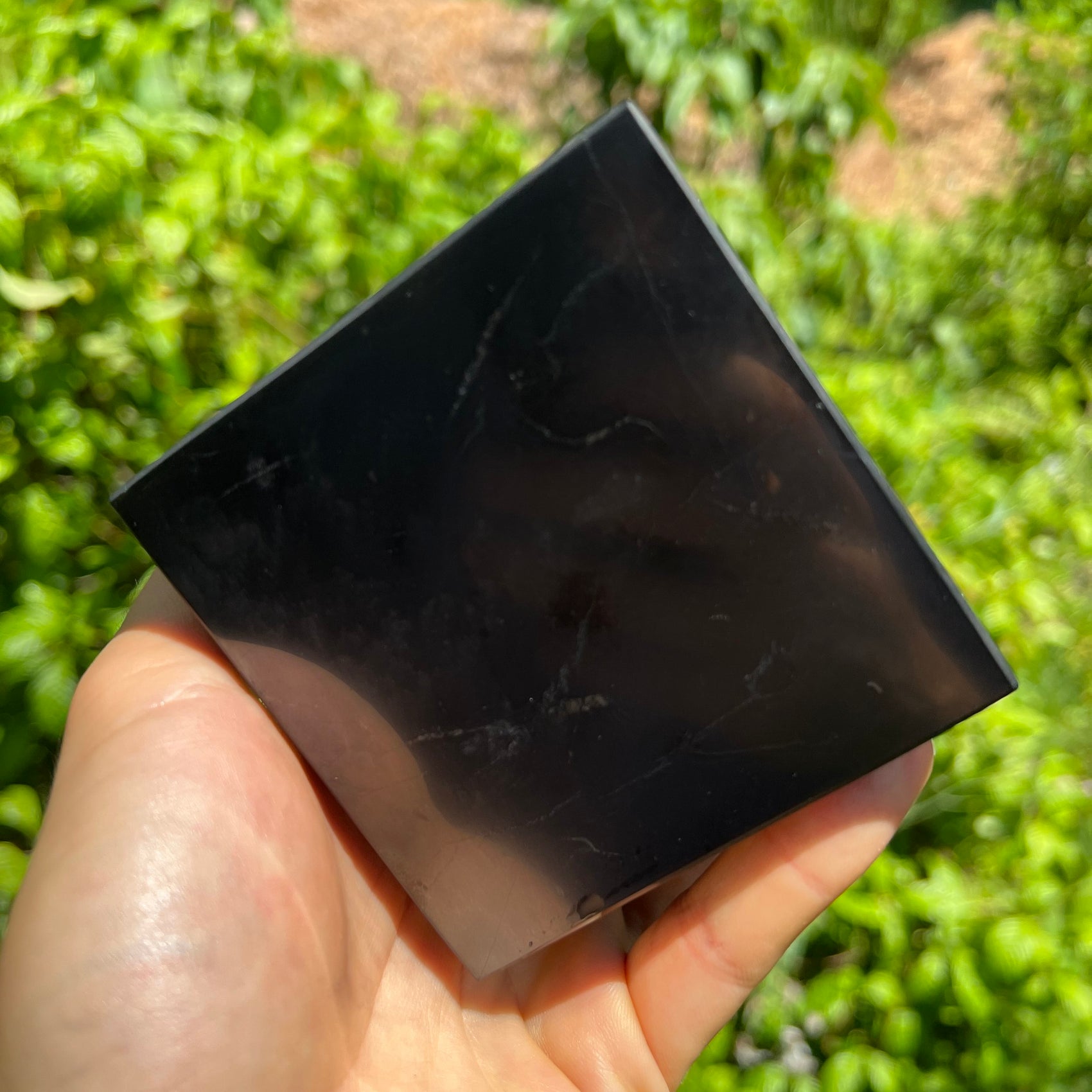 Full profile of Grade Type III - Regular Grade Shungite polished crystals & decor ready to ship from Beyond Bohemian