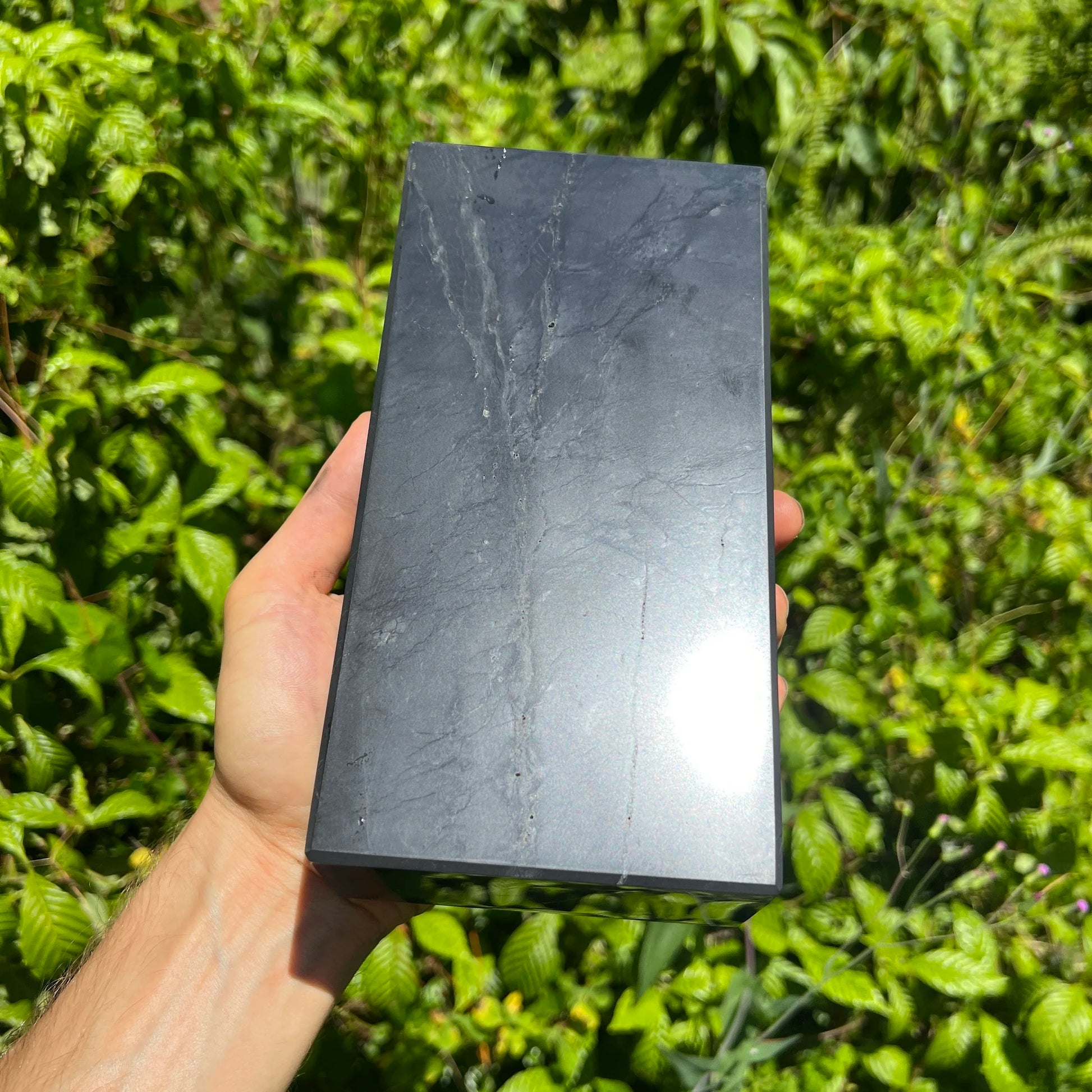 Full profile of Grade Type III - Regular Grade Shungite polished crystals & decor ready to ship from Beyond Bohemian