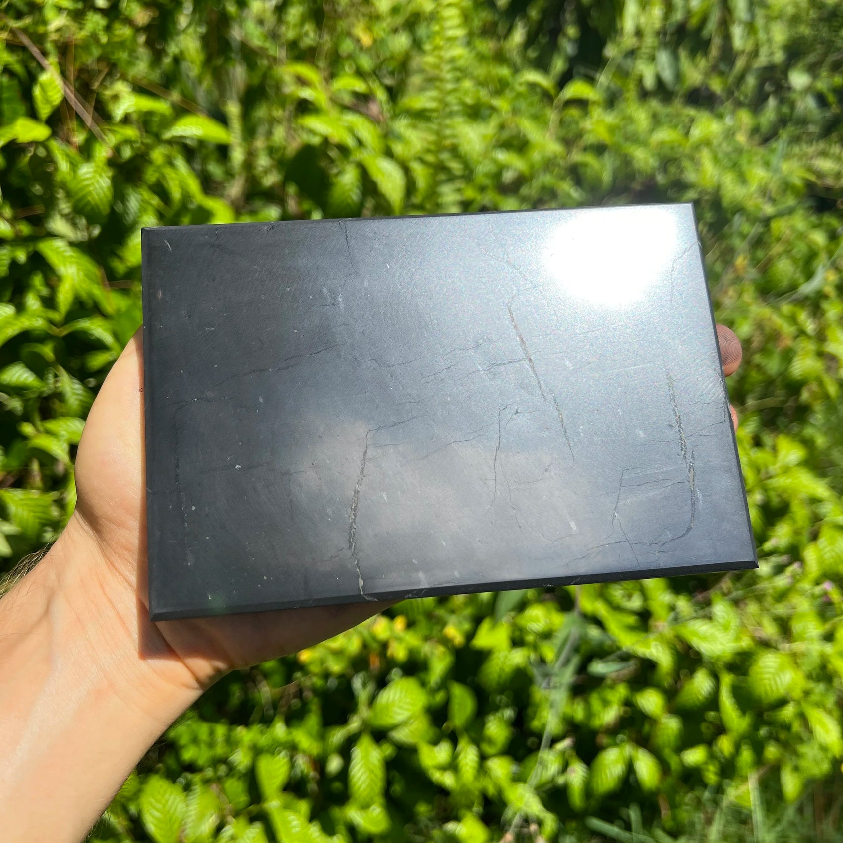 Full profile of Grade Type III - Regular Grade Shungite slab ready to ship from Beyond Bohemian
