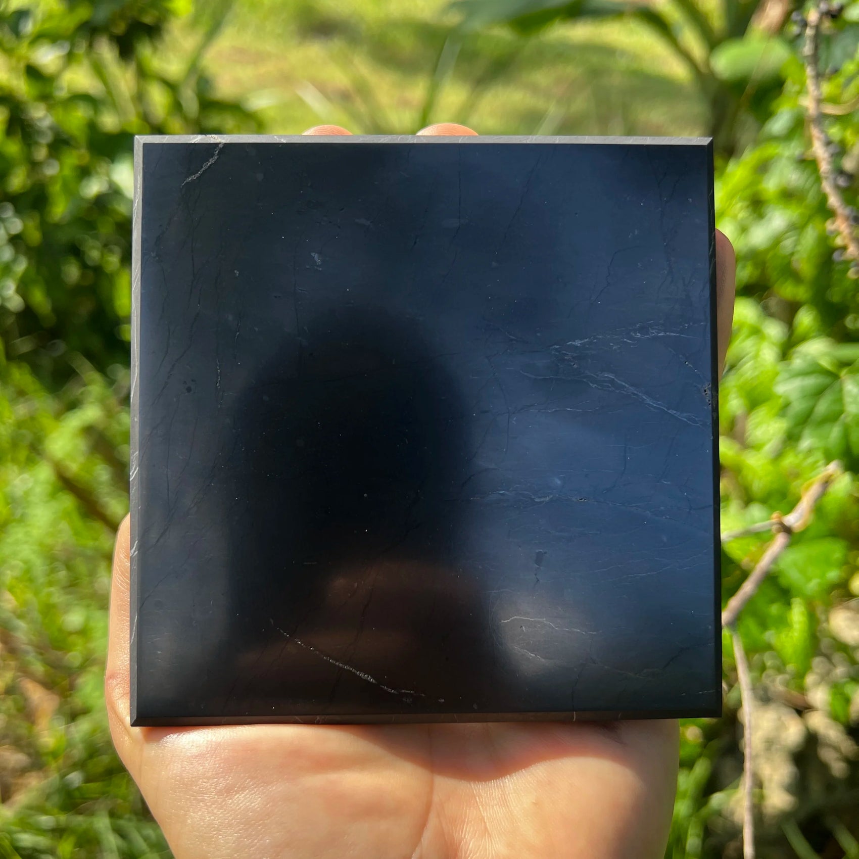 Full profile of Grade Type III - Regular Grade Shungite slab ready to ship from Beyond Bohemian