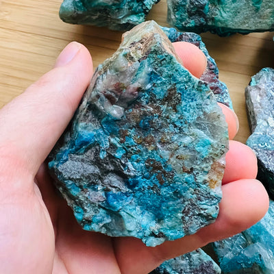 Ethically sourced Grade A Chrysocolla raw from Kunene, Namibia at Beyond Bohemian