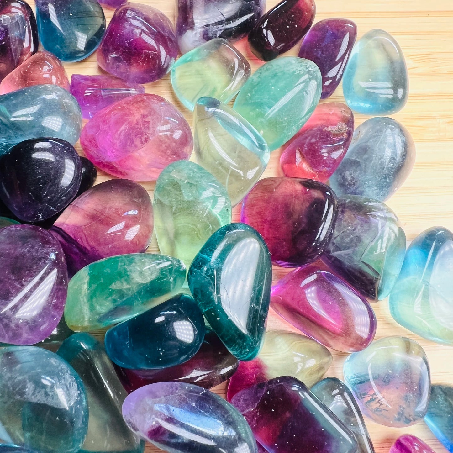Grain detail of purple Fluorite tumbled stone, from China, worked with for Focus.