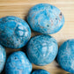 Alternate angle of Apatite palm stone, showing natural variation, sourced from Madagascar.