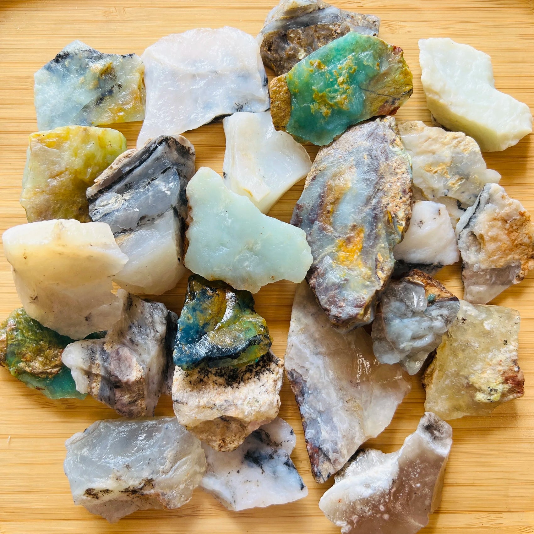 Bulk Blue Opal raw stones from Peru, Blue stones for Emotional Healing