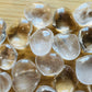Opposite side of Clear Quartz polished heart, to support Cleansing, showing natural texture.