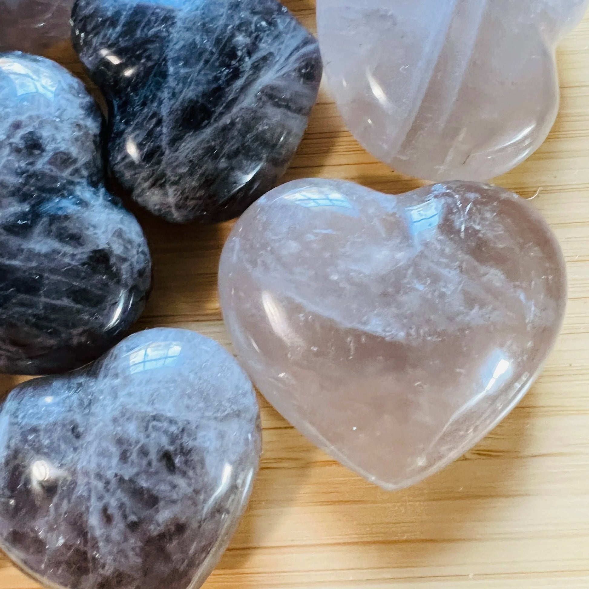 Back view of Grade AA Smoky Quartz heart showing natural surface