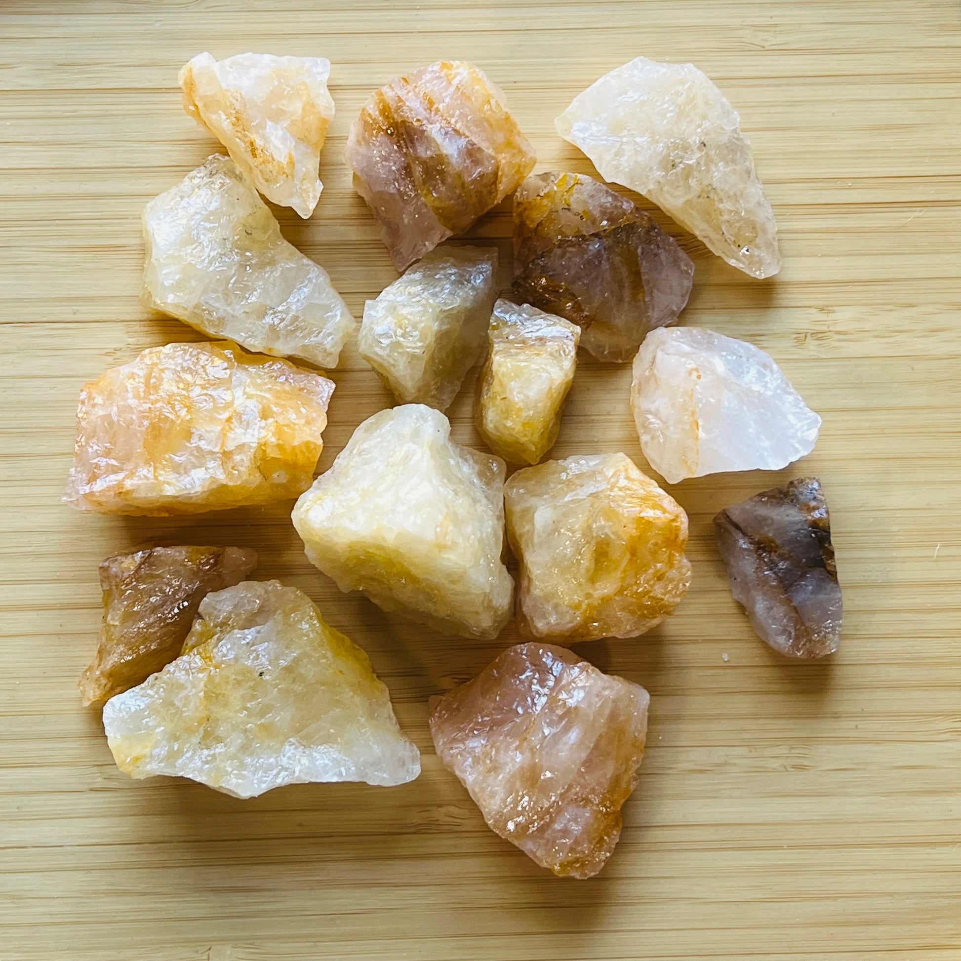 Palm-scale view of a single Golden Healer raw stone sourced from Alaotra-Mangoro, Madagascar.