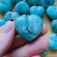 Back view of Grade AA Amazonite heart showing natural surface