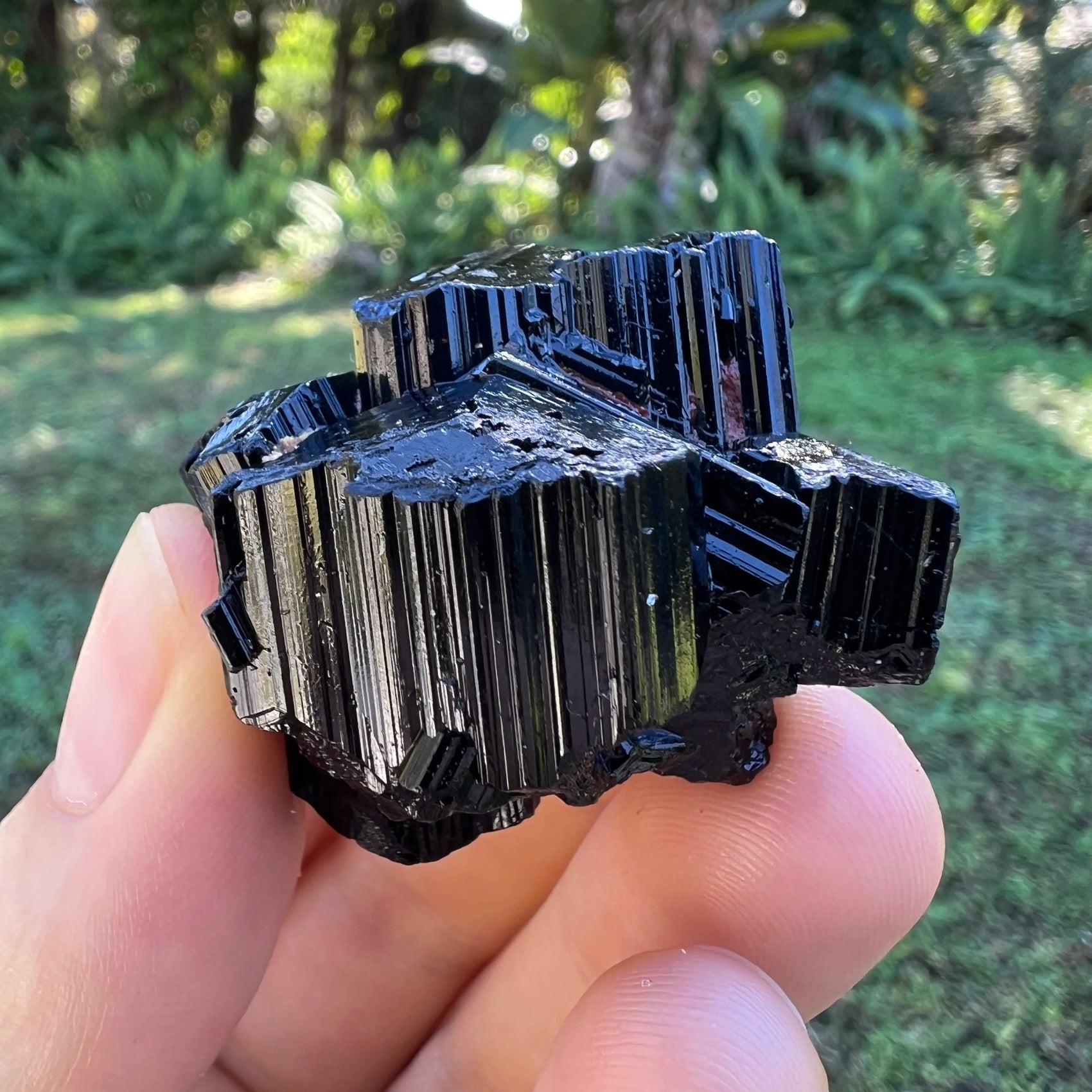 Black Tourmaline raw crystal in Black tones, ethically sourced from Madagascar for Stress Relief and Cleansing