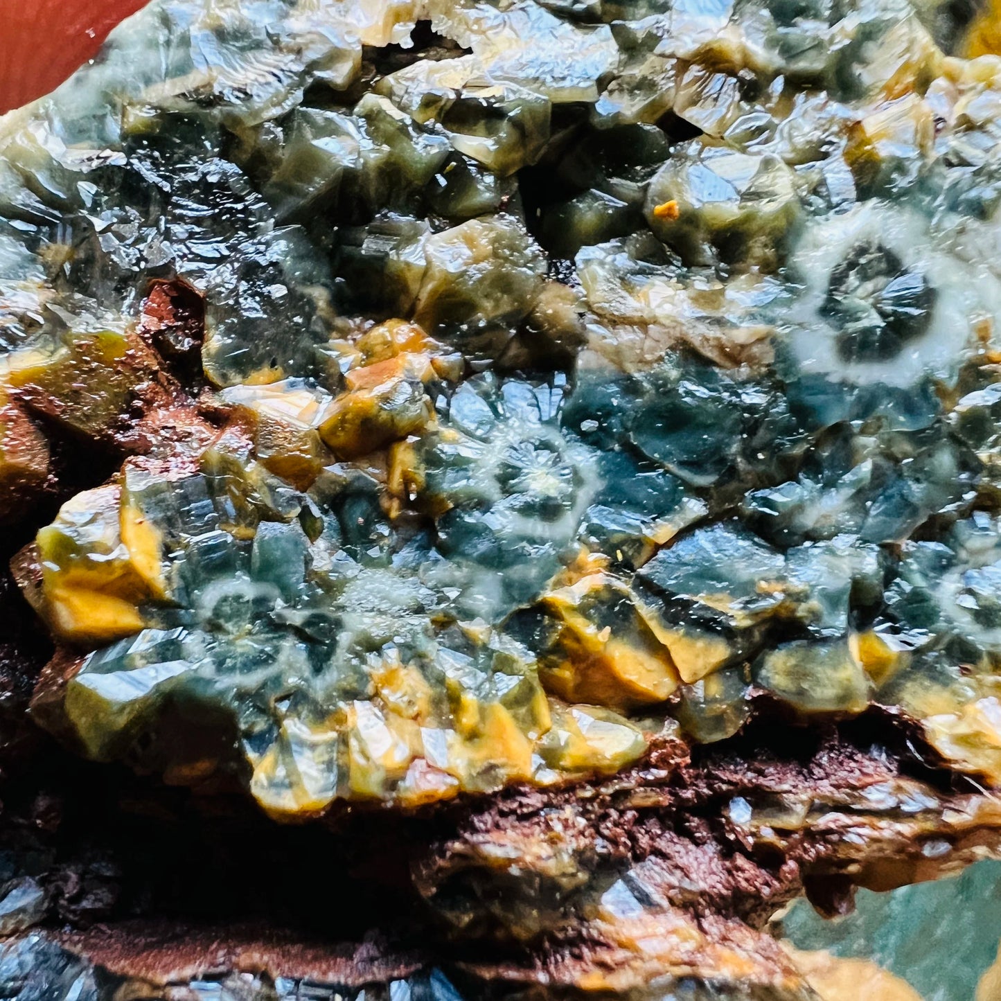 Ocean Jasper raw stone in Green, Pink tones from Madagascar for Emotional Healing and Stress Relief