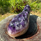 Top view of Amethyst raw geode, showing raw matrix, sourced from Artigas, Uruguay.