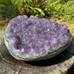 Plan view of Amethyst raw geode, showing tight grain, from Artigas, Uruguay.