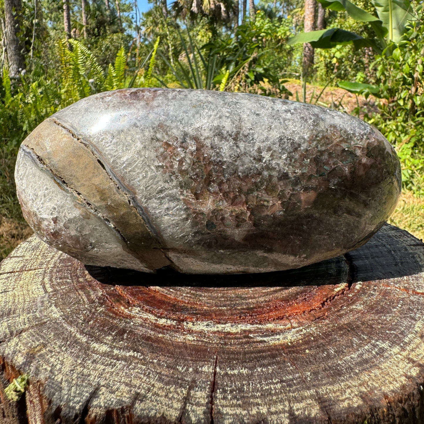 Scale reference of a Amethyst raw geode, Uruguay-sourced.