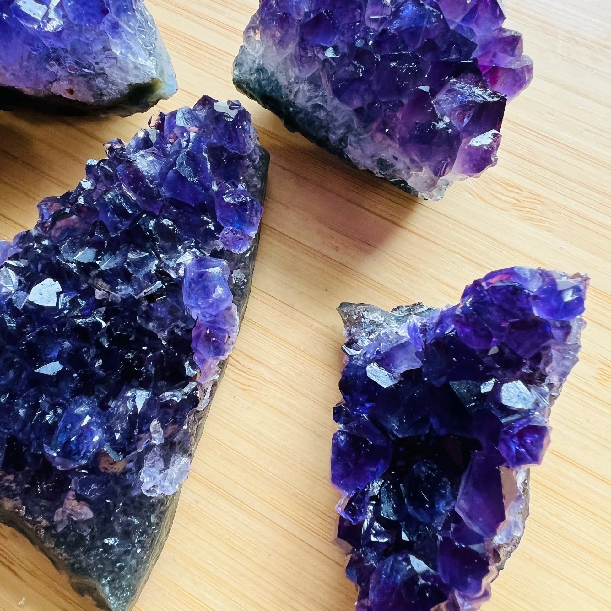 Amethyst raw crystal from Uruguay with Purple color, polished finish for mindful calm