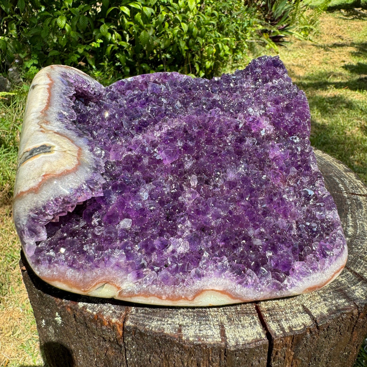 Opposite side of Amethyst raw geode, sourced from Uruguay.