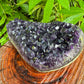 Natural light view of a single Amethyst raw geode sourced from Uruguay.