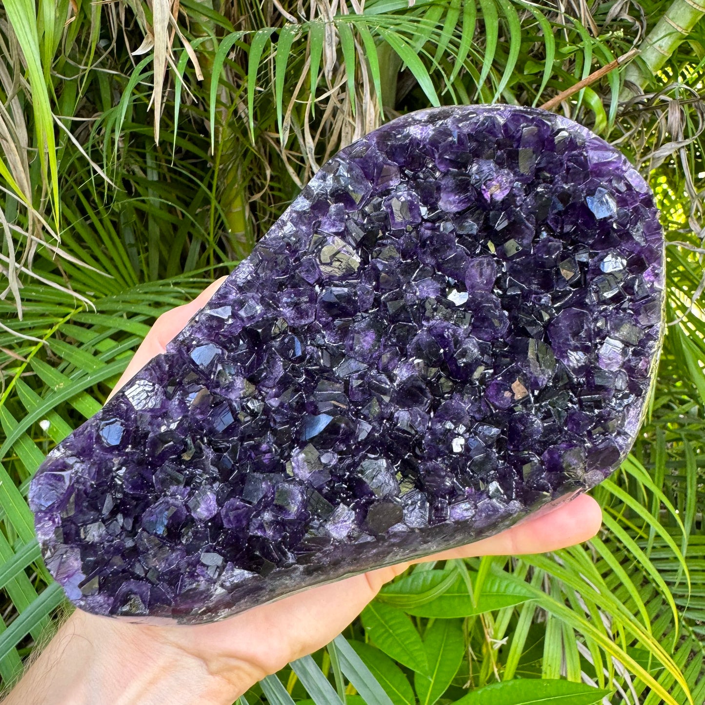 Full profile of Grade AAA Amethyst geode ready to ship from Beyond Bohemian