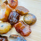 Alternate angle of Grade A Carnelian raw showing overall shape