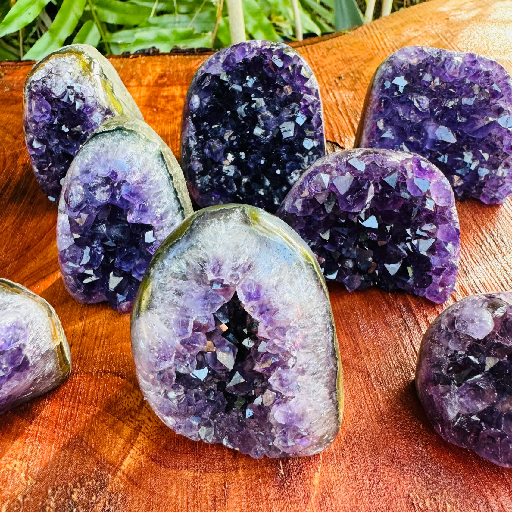 Texture-level view of Amethyst raw geode, showing natural texture.