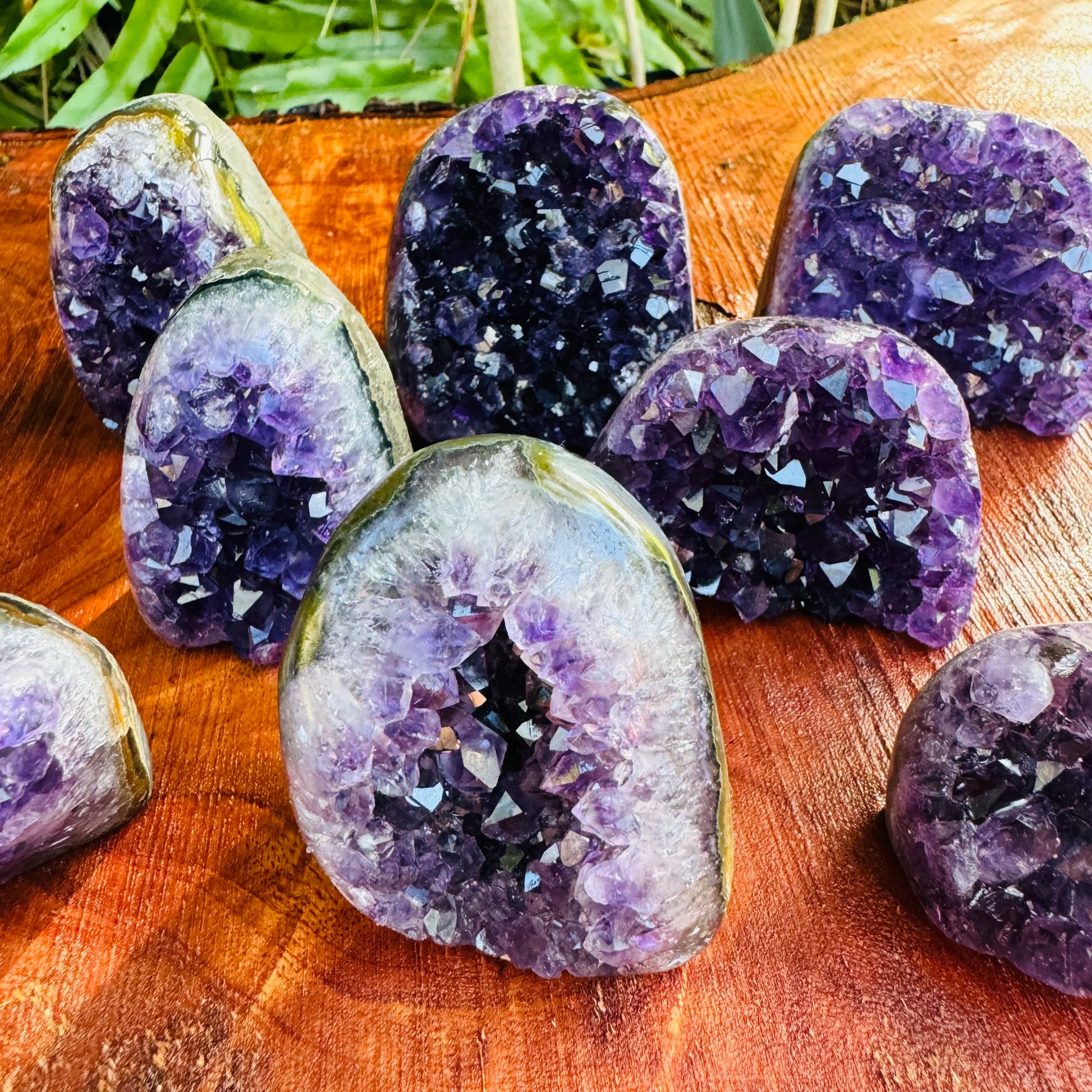 Texture-level view of Amethyst raw geode, showing natural texture.