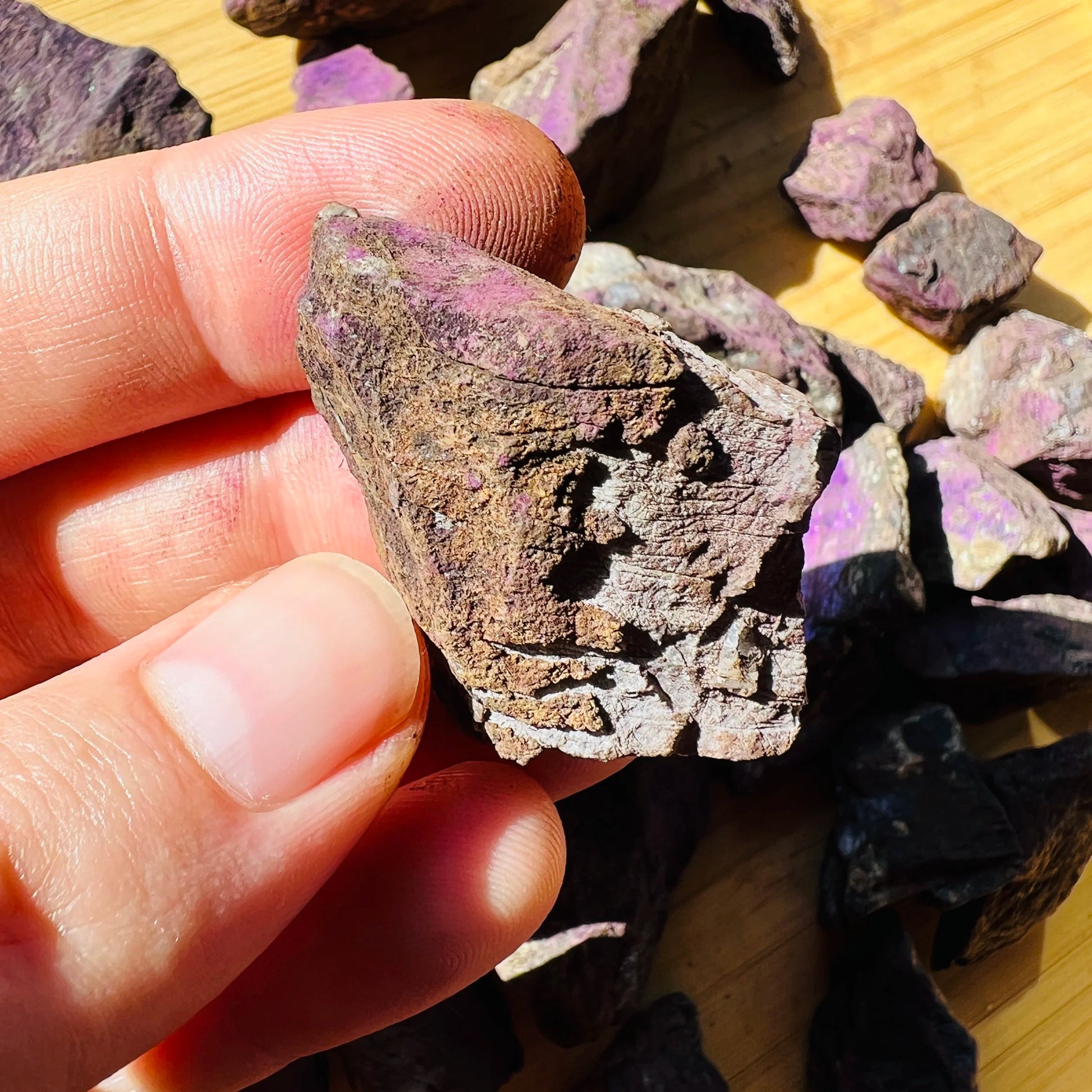 Full profile of Grade A Purpurite raw ready to ship from Beyond Bohemian