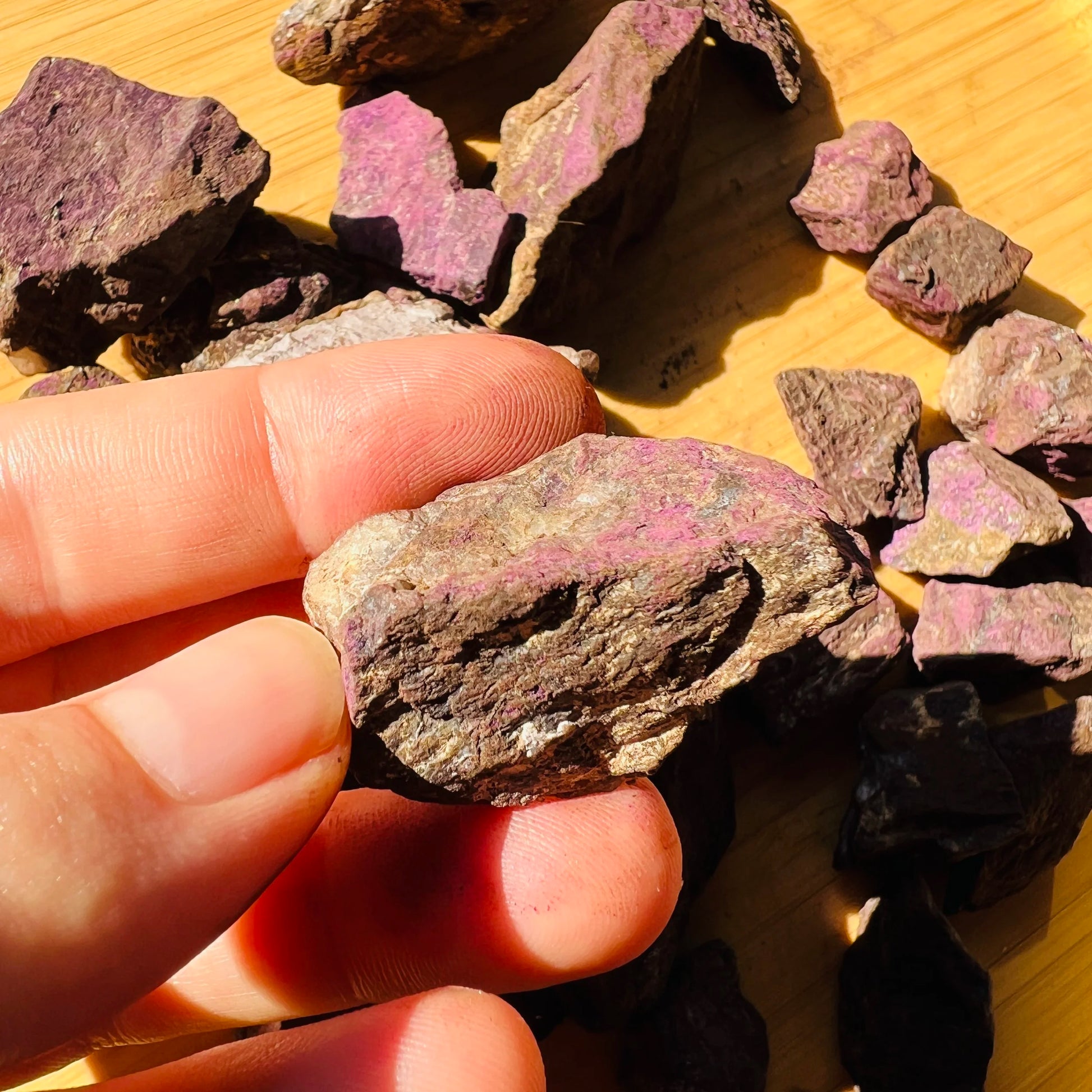 Full profile of Grade A Purpurite raw ready to ship from Beyond Bohemian