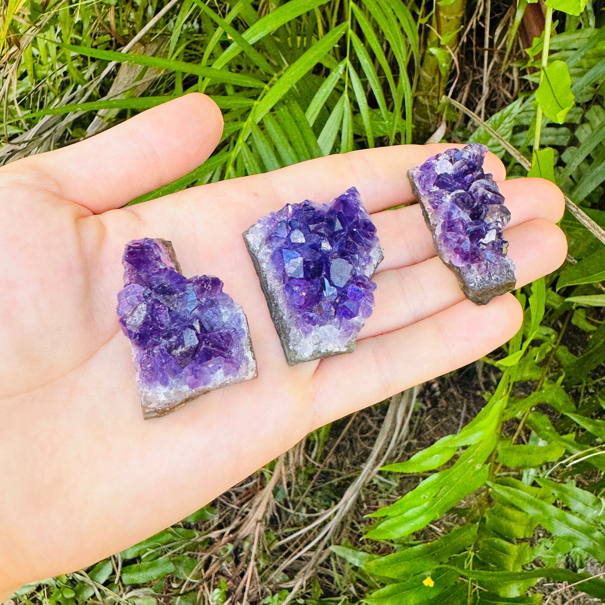 Full profile of Grade AA Amethyst cluster ready to ship from Beyond Bohemian