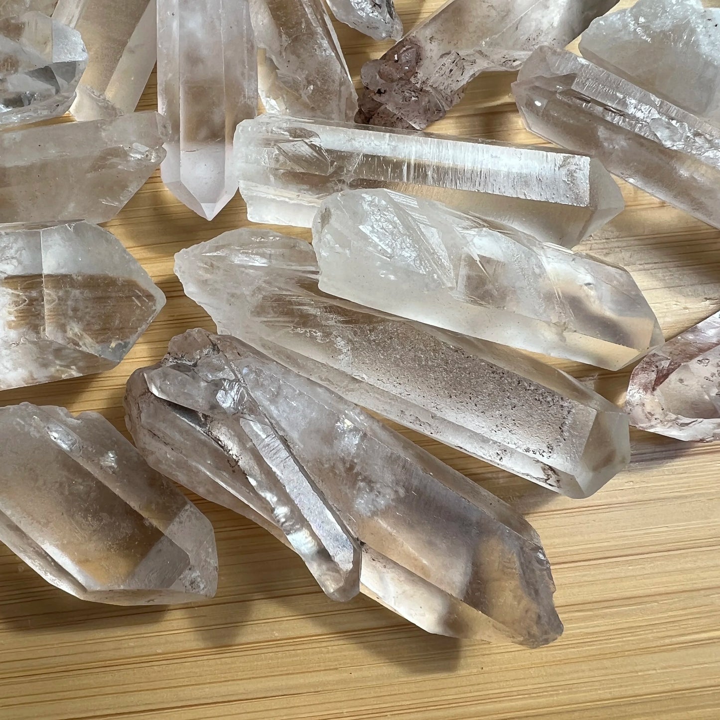 Bird's-eye view of Clear Quartz raw point, sourced from Madagascar.
