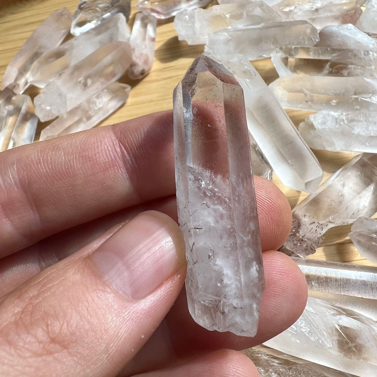 Full profile of Grade A Clear Quartz point ready to ship from Beyond Bohemian