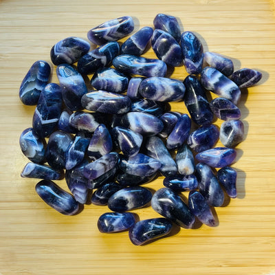 Ethically sourced Grade AA Chevron Amethyst tumbled stone from Copperbelt Province, Zambia at Beyond Bohemian
