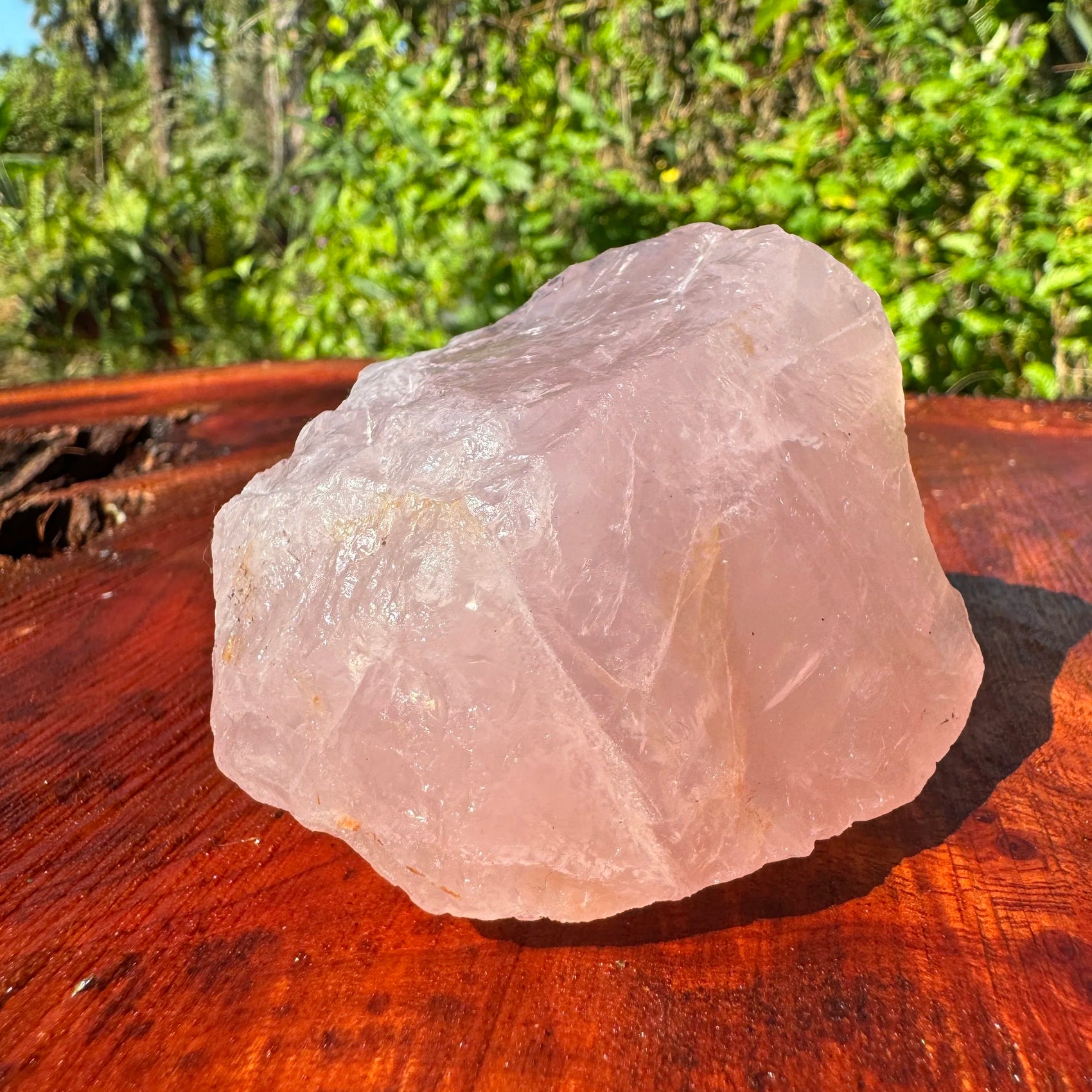 Natural surface of Rose Quartz specimen, from Madagascar.