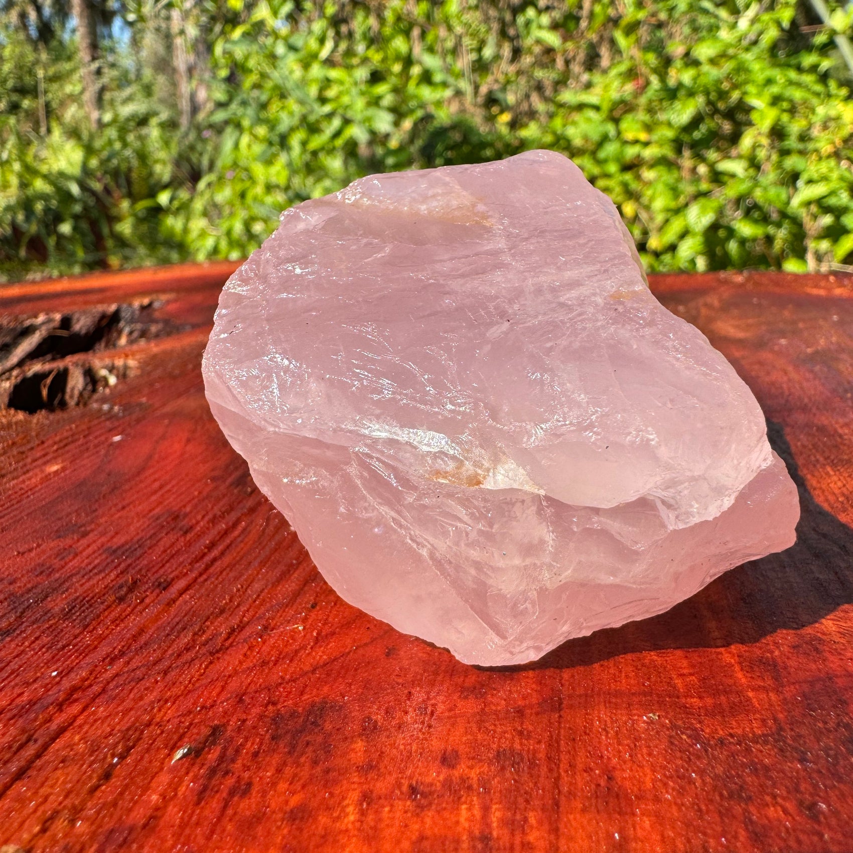 Aerial view of Grade AAA Rose Quartz specimen, from Madagascar, to support Love and Self Love.