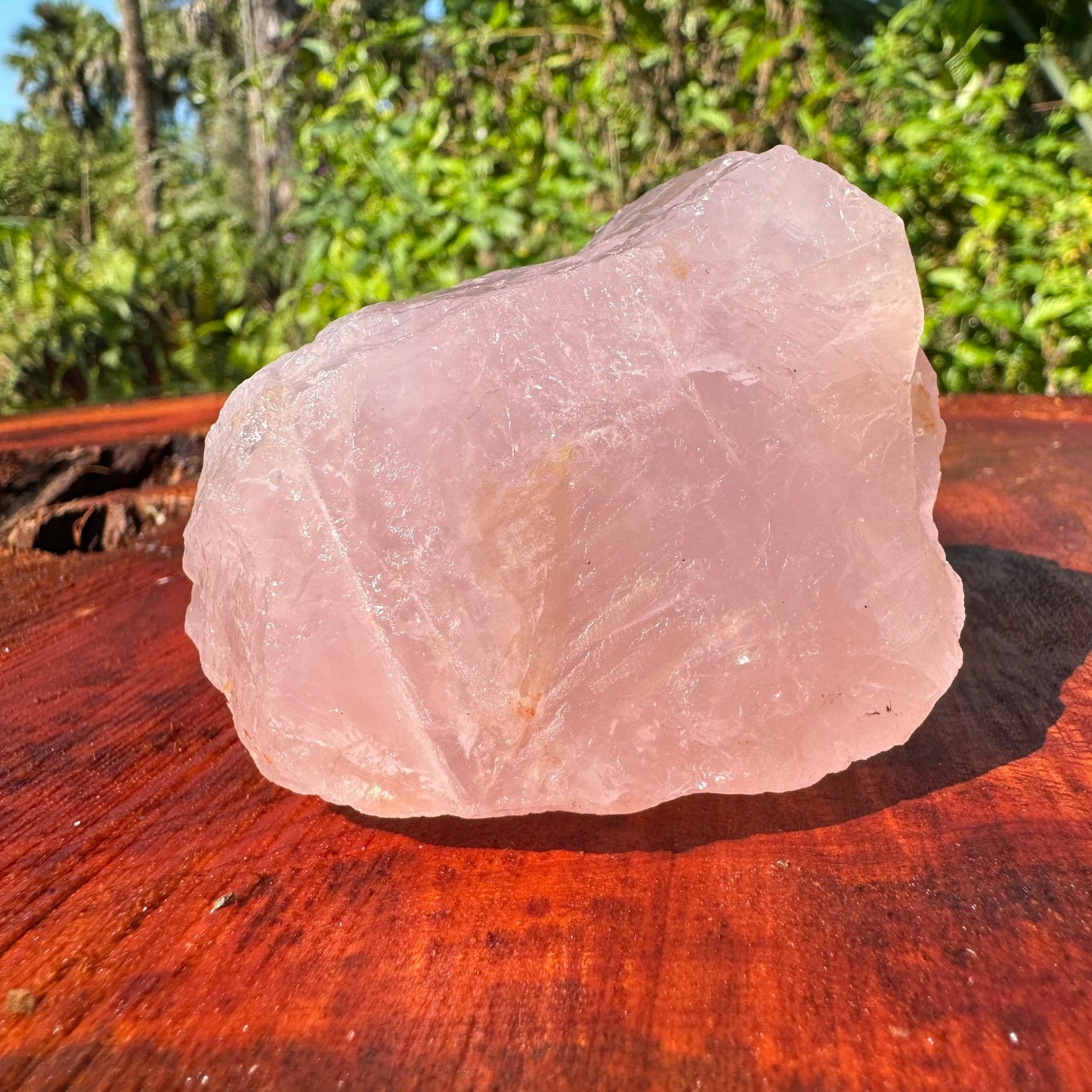 Reverse angle of Rose Quartz specimen, showing tight grain, sourced from Alaotra-Mangoro, Madagascar.