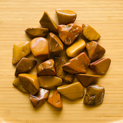 Yellow Jasper tumbled stone in Yellow tones, ethically sourced from Madagascar for Career and Confidence
