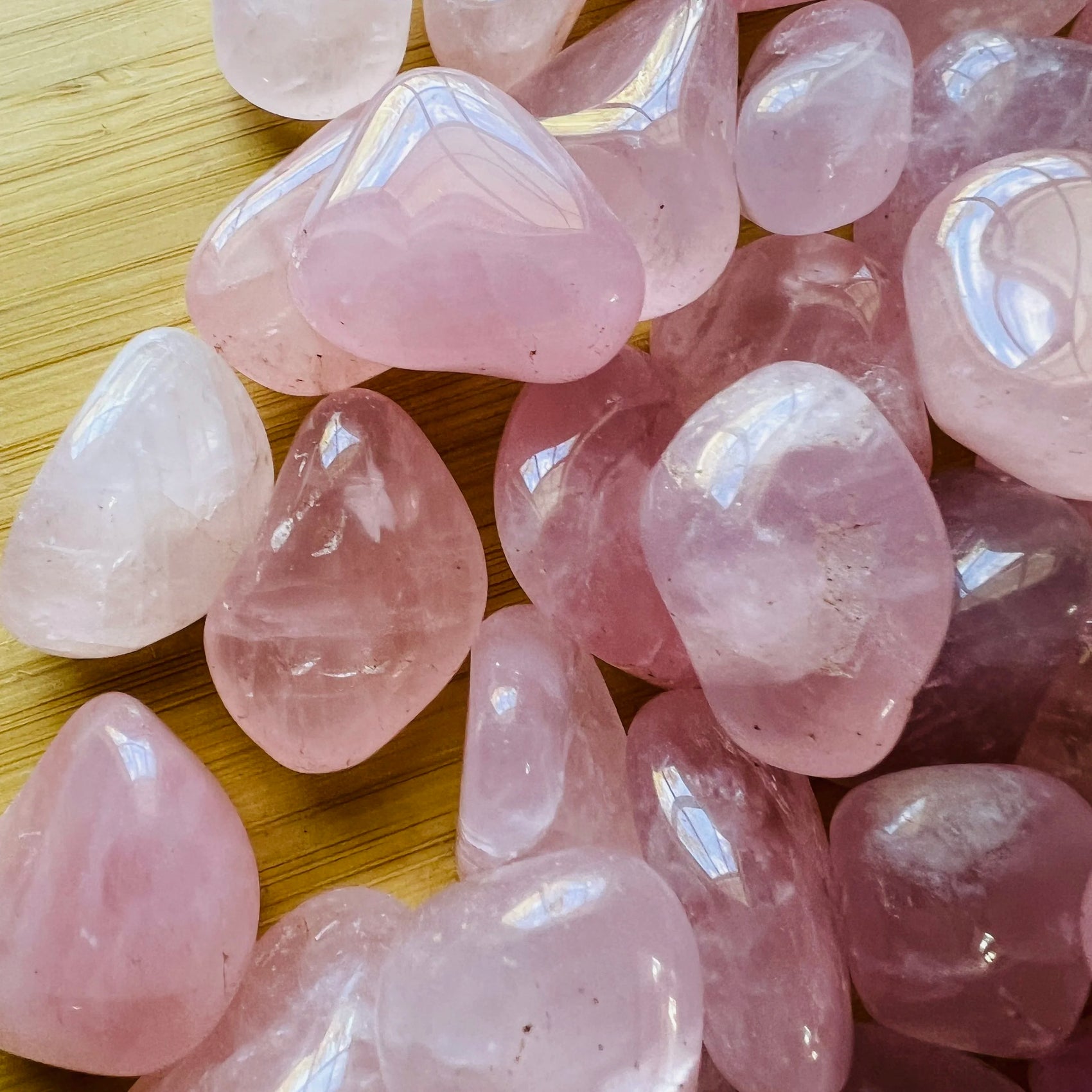 Rose Quartz tumbled stones from Brazil, Pink stones for Emotional Healing