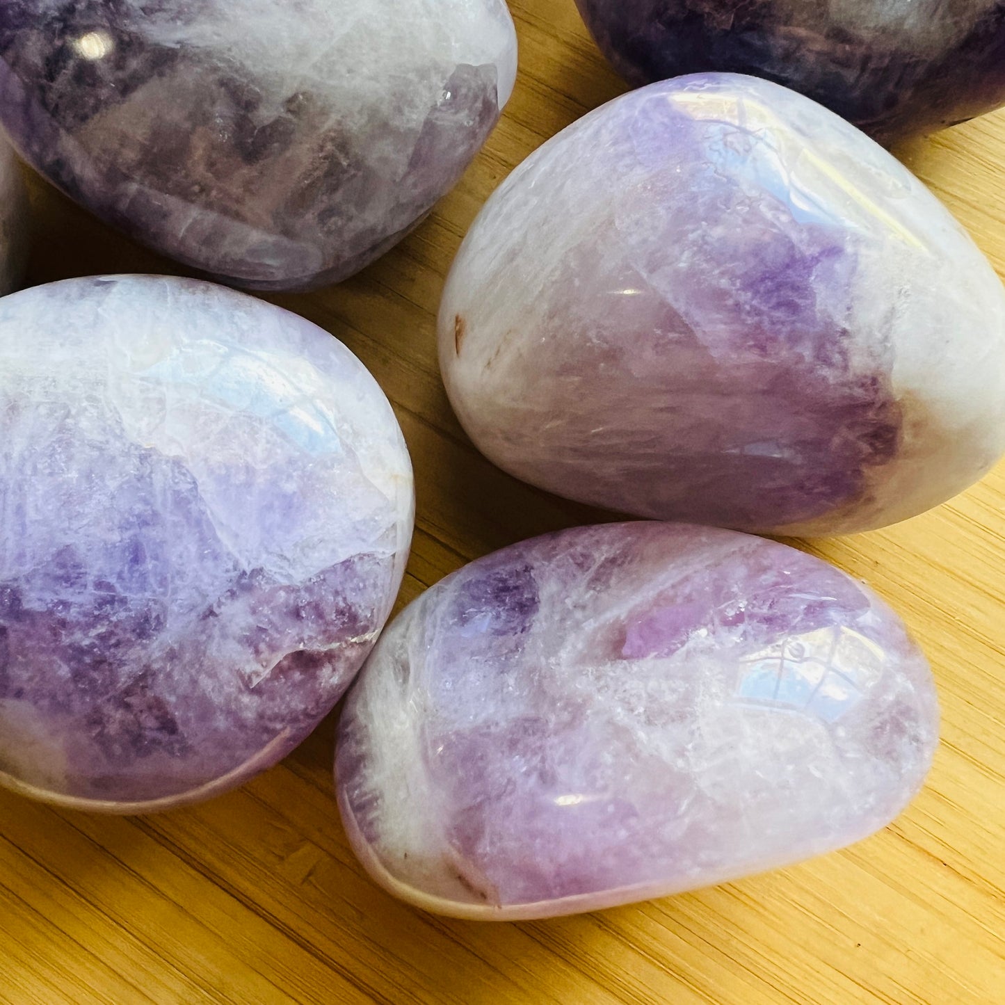 Scale comparison of Banded Amethyst palm stone, from Ambatondrazaka, Madagascar, shown for size reference.