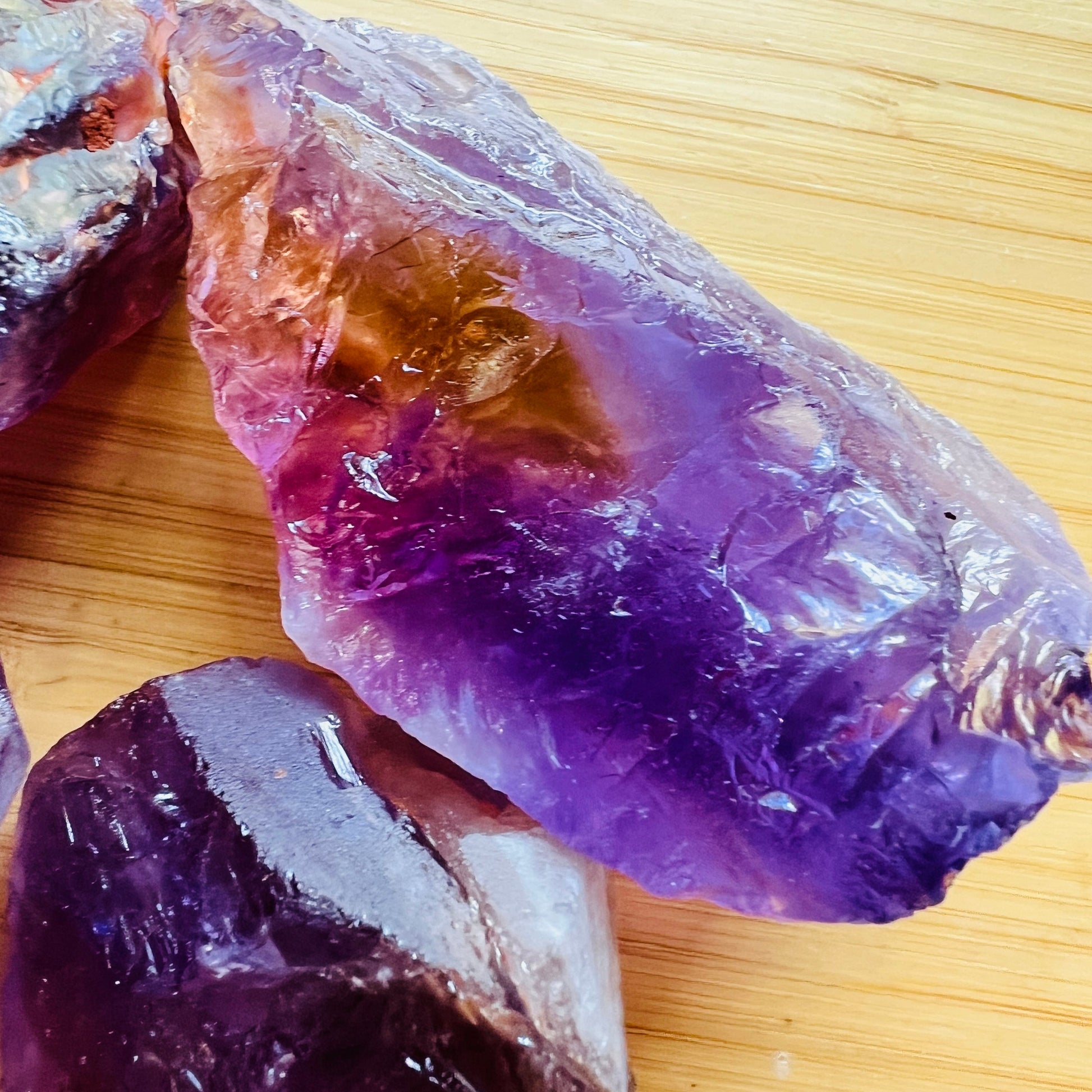 Full profile of Grade AA Ametrine raw ready to ship from Beyond Bohemian