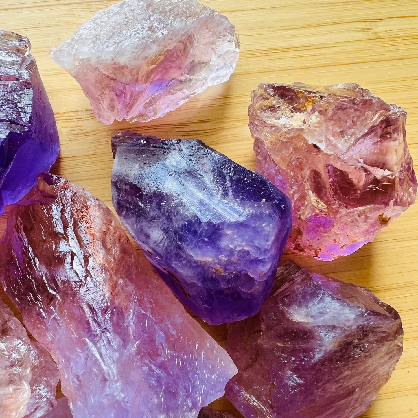 Full profile of Grade AA Ametrine raw ready to ship from Beyond Bohemian