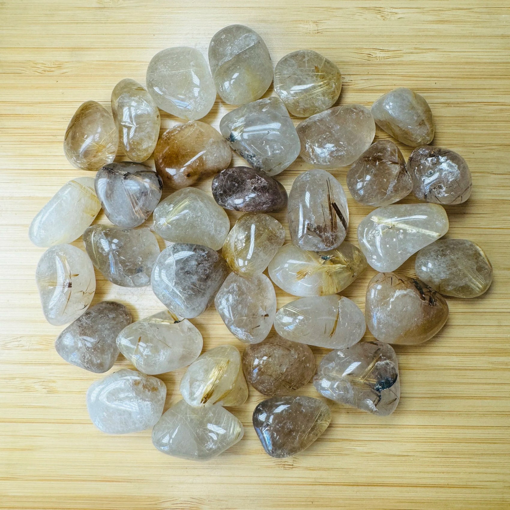 Full piece view of Quartz tumbled stone, from Minas Gerais, Brazil, linked to Meditation, with natural details visible.